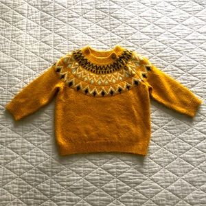 Nordic Yellow Patterned Kids Sweater